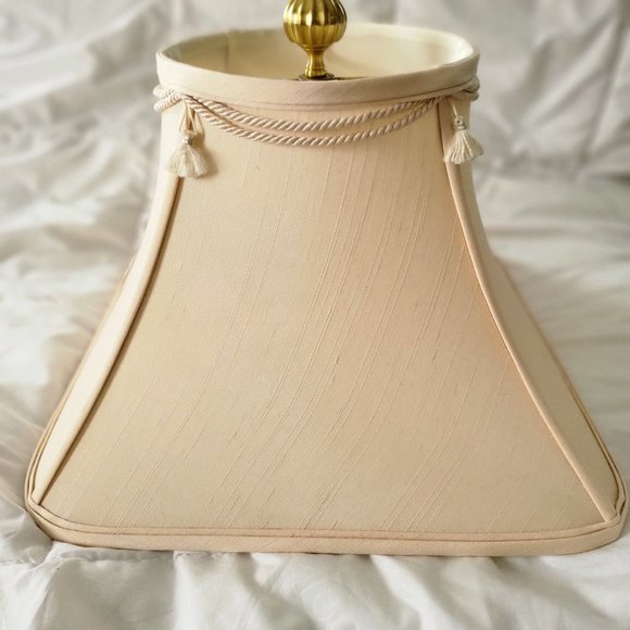 Tasseled Ivory Linen Bell Lampshades - Set of 2 - Picture 9 of 12